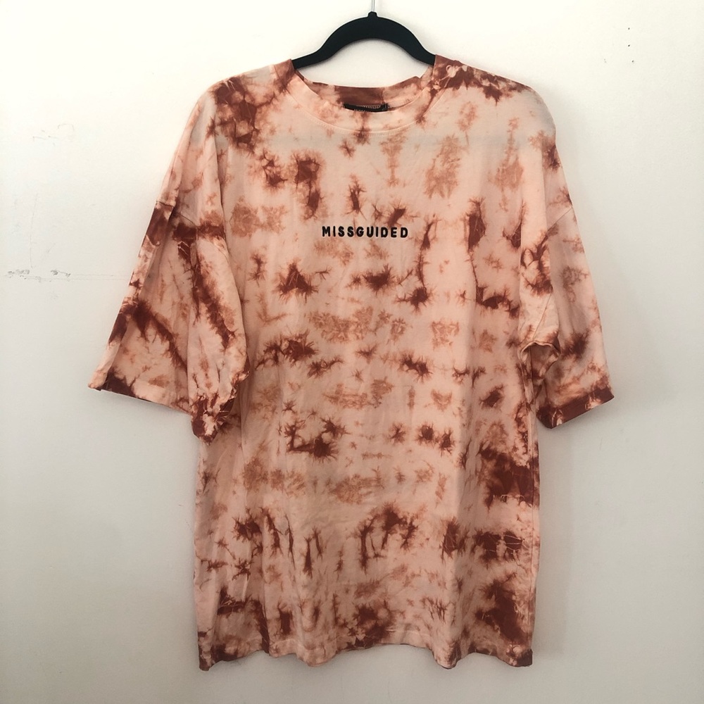 NWT Missguided Branded Tie Dye Oversized T-Shirt US Size 4